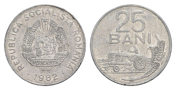 Румыния 25 бань (бани) 1982 KM 94a алюминий 4632-1029