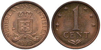 Нидерландские Антилы 1 цент 1973 Юлиана (1948-1980) KM 8 бронза UNC 4118-443