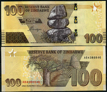 Зимбабве 100 долларов 2020 камни Чиремба, дерево, великие руины Pick 106 a  бумага  UNC (пресс) 448-178-2