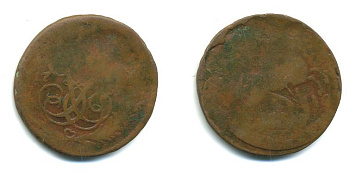 РОССИЯ 1 КОПЕЙКА 1759 медь 61-957