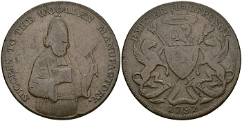 Великобритания, Йоркшир 1/2 пенни 1792 токены Кондера медь 1529-511