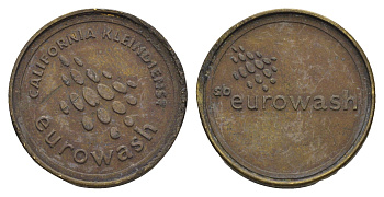 Германия жетон автомойки "Eurowash" ND диаметр 24 мм, вес 7,5 гр латунь 4548-832