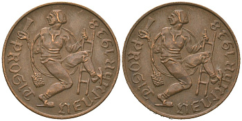 Австрия новогодний счастливый жетон 1938 медь 26-345