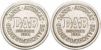 ДАНИЯ ЖЕТОН ИГРОВОЙ ND DANSK AUTOMAT, BRANCHEFORENING, D.A.B. белый металл 4544-954