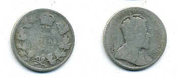 КАНАДА 10 ЦЕНТОВ 1906 ЭДУАРД VII KM 10 серебро 46-1036