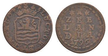 Нидерланды, Голландия, Зеландия 1 дуит 1796 KM 105 медь 1522-1222