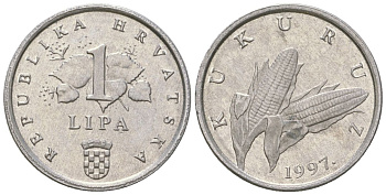 Хорватия 1 липа 1997 нечетный год KM 3 алюминий  UNC  4147-829