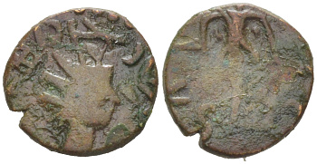 Римская Империя, императоры в Галлии антониниан 273 - 274 Тетрик II, локальная чеканка в Галлии RIC биллон 1073-24-44