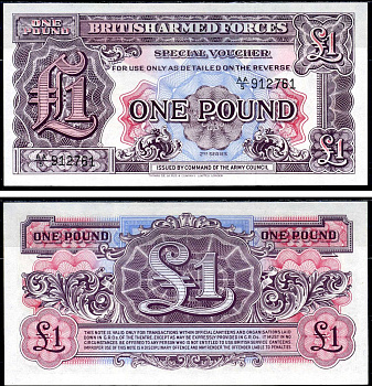 Англия 1 фунт 1948 Британские вооруженные силы Pick M 22 бумага UNC (пресс) 450-66-2