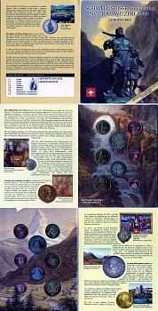 Швейцария набор из 8 европробников 2003 в оригинальном картонном буклете    UNC  1-6-4-05