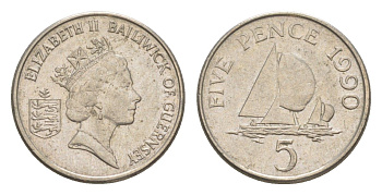 Гернси 5 пенсов 1990 KM 42.2 медно-никель 4115-262