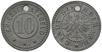 Зинсхайм (Баден) 10 пфеннингов ND Funck 501.2A цинк 4169-1148