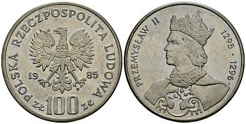 Польша 100 злотых 1985 Король Пшемыслав II Y 155 медно-никель 4168-914