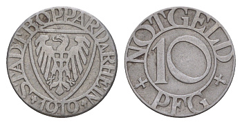 Боппард 10 пфеннигов 1919 Funck 53.5, Men05 3243.7, Men18 4165.7 железо 4643-1029