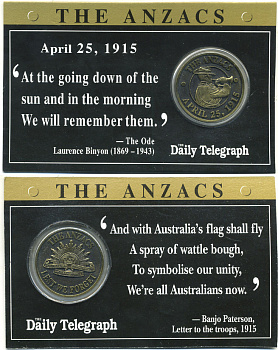 АВСТРАЛИЯ МЕДАЛЬ ND ANZAC, АВСТРАЛИЙСКИЙ И НОВОЗЕЛАНДСКИЙ АРМЕЙСКИЙ КОРПУС, ВРЕМЕН ПЕРВОЙ МИРОВОЙ ВОЙНЫ, АКТИВНО УЧАВСТВОВАЛ В БОЯХ В ЕГИПТЕ ГАЛЛИПОЛИ UNC 06-081-73