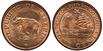 Либерия 1 цент 1961 KM 13 бронза M51-10