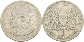 Кения 1 шиллинг 1967 Джомо Кениата KM 5 медно-никель 213-812