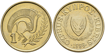 Кипр 1 цент 1996 KM 53.3 никель латунь 4174-1212