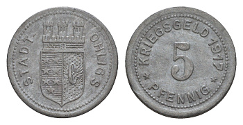 Олигс 5 пфеннигов 1917 Funck 404.1, Men18 24919.1 цинк 4659-234