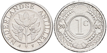 Нидерландские Антилы 1 цент 2000 Беатрикс (1980-2013) KM 32 алюминий 4179-817