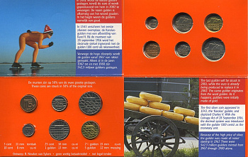 НИДЕРЛАНДЫ МИНИНАБОР ИЗ 6 МОНЕТ 2001 ОРИГИНАЛЬНЫЙ БУКЛЕТ UNC 7-4-60