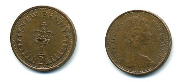 Великобритания 1/2 пенни 1973 Елизавета II (1952-2022) КМ 914, Spink 4239 бронза 4110-1656