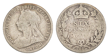Великобритания 6 пенсов 1898 Виктория (1837-1901) KM 779, Spink 3941 серебро 4643-818