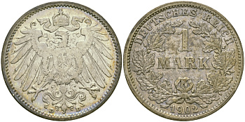 Германия 1 марка 1902 D Weege 18, J. 17, KM 14 серебро aUNC 413-5524