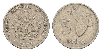 Нигерия 5 кобо 1973 KM 9.1 медно-никель 206-339