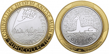 Финляндия 10 евро 2008 Мика Валтари, писатель KM 142 серебро  PROOF 11-141-32  05-141-32