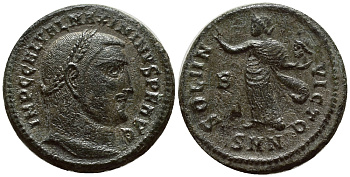 Римская Империя нуммий 312 Максимин Дайя SOLI INVICTO НИКОМЕДИЯ about Extremely fine RIC 73b бронза 270-121