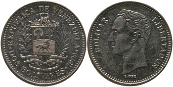 Венесуэла 2 боливара 1990 Combinations : 1 + A, Caracas mint KM 43a.1 сталь плакированная никелем 4529-352