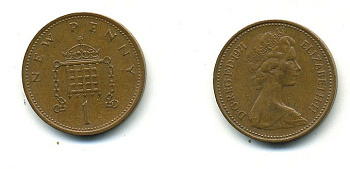 Великобритания 1 пенни 1971 Елизавета II (1952-2022) KM 915, Spink 4237 (B1) бронза 4110-721