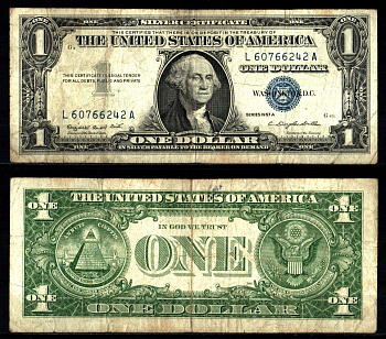 США 1 доллар 1957 Джордж Вашингтон Pick 419 a бумага 2119-7-2-2