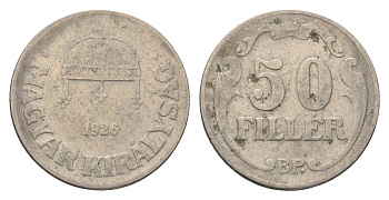 Венгрия 50 филлеров 1926 BP KM 509 медно-никель 4668-227