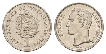 Венесуэла 1 боливар 1977 Симон Боливар Y 52 никель 4628-823