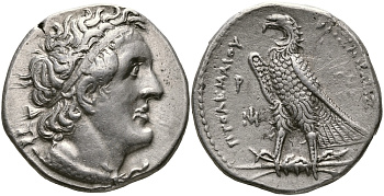 ДРЕВНЯЯ ГРЕЦИЯ, ЕГИПЕТ, ЦАРСТВО ПТОЛЕМЕЕВ ТЕТРАДРАХМА 285 - 284 гг. до н.э. ПТОЛЕМЕЙ II ФИЛАДЕЛЬФ, ОРЕЛ, АЛЕКСАНДРИЯ, GOOD VERY FINE, 14,16 гр Svoronos 252 (ОТНЕСЕН К ЧЕКАНКЕ ПТОЛЕМЕЯ I СОТЕРА) серебро 1073-8-45