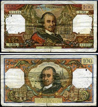 Франция 100 франков 1968 Pick 149 c бумага 8590-1-3-2