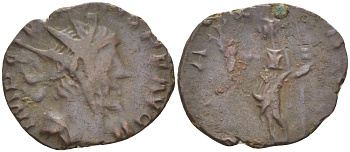 Римская Империя (императоры в Галлии) антониниан 272 - 273 Тетрик I. PAX AVG, Пация, персонификация Мира, Колония Агриппины, Very fine RIC 100 биллон 1073-14-66