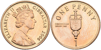 Гибралтар 1 ПЕННИ 2006 KM NEW сталь плакированная медью 540-239