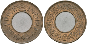 Британская Индия 1 пайс 1944 Георг VI (1936-1952) KM 533 бронза 33-1036