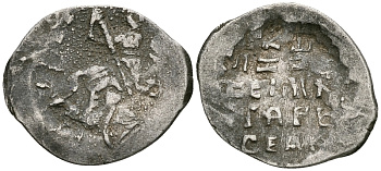 Великое Княжество Московское копейка 1535-1547 Иван IV Васильевич, Псковский монетный двор, 0,69 гр. ГиК №74 серебро    262-531