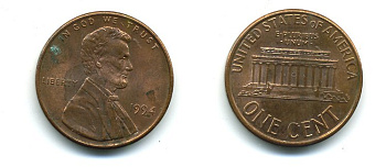 США 1 ЦЕНТ 1994 ЛИНКОЛЬН KM 201b цинк плакированный медью 4364-246