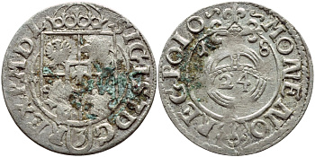 Польша 1/24 талера 1618 Сигизмунд III, Ваза (1587-1632) KM 41 серебро    1530-433