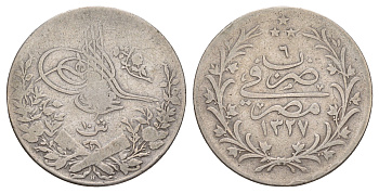 Египет 20 киршей 1909 (1913) AH 1327 KM 310 серебро 1515-1443