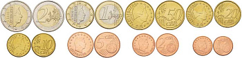Люксембург евронабор 8 монет 2009 (1, 2, 5, 10, 20, 50 евроцентов, 1, 2 ЕВРО) KM 75, 76, 77, 89, 90, 91, 92, 93 биметалл UNC N4-54