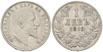 Болгария 1 лев 1910 Фердинанд I (1887-1918) KM 28 серебро 4615-468