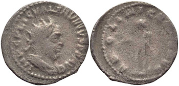 Римская Империя антониниан 256 - 257 Валериан, IMP C P LIC VALERIANVS P F AVG / APOLINI CONSERVA, Рим, fine RIC 72 серебро 1073-6-102