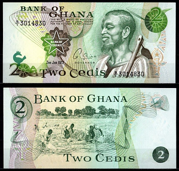 Гана 2 седи 1977 Pick 14 c бумага UNC (пресс) 7217-4-2-1