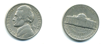 США 5 ЦЕНТОВ 1961 D ВАШИНГТОН KM А192 медно-никель 54-1149